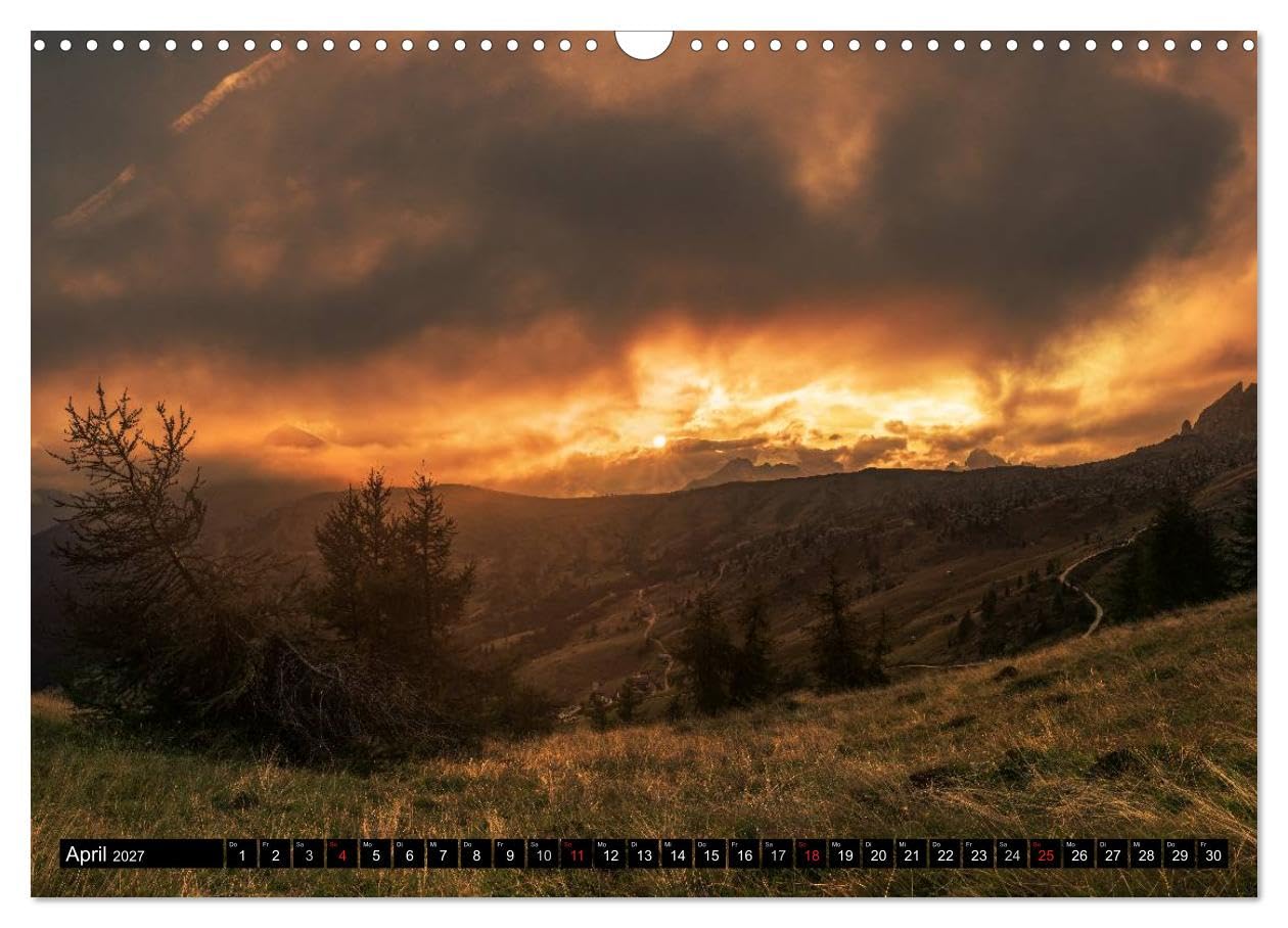CALVENDO - Dolomiten - Südtirol (Wandkalender 2027 DIN A3 quer), Monatskalender: Die Dolomiten - Faszinierende Landschaften in Südtirol