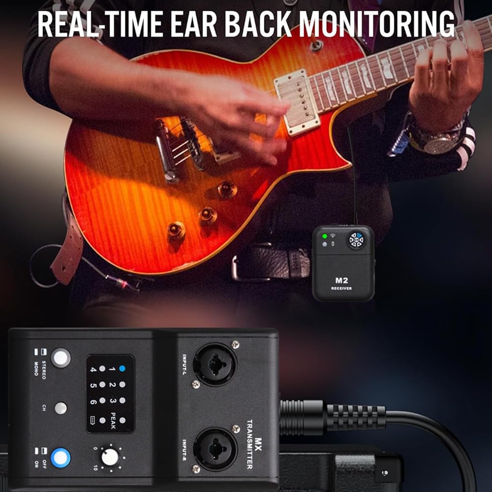 Système de Moniteur Intra-Auriculaire sans Fil MX_M2 2.4g Stéréo, Émetteur et Récepteur pour Performances sur Scène.