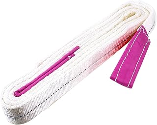 Aexit 2.8M 9.2Ft Chain & Rope Fittings Straight Capacity Hoist Web Tow Wire Rope Clips Strap White