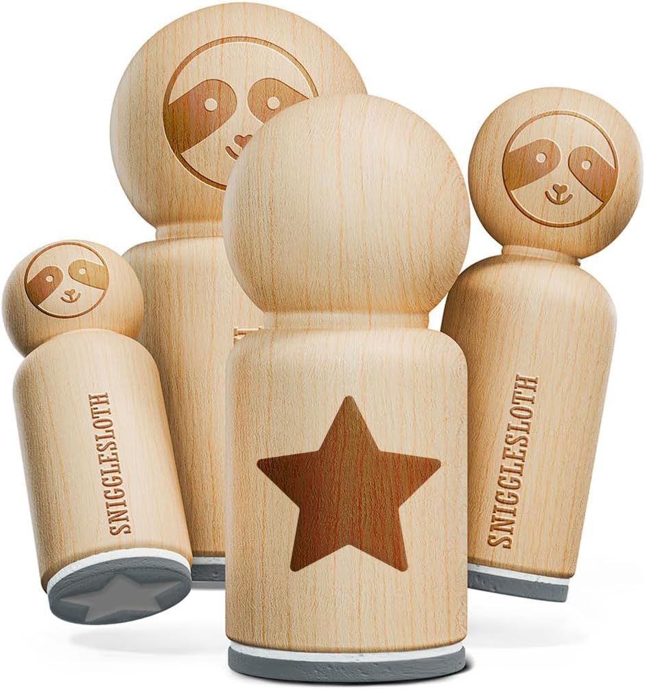 Star Shape Excellent Rubber Stamp for Stamping Crafting Planners - 1/2 Inch Mini