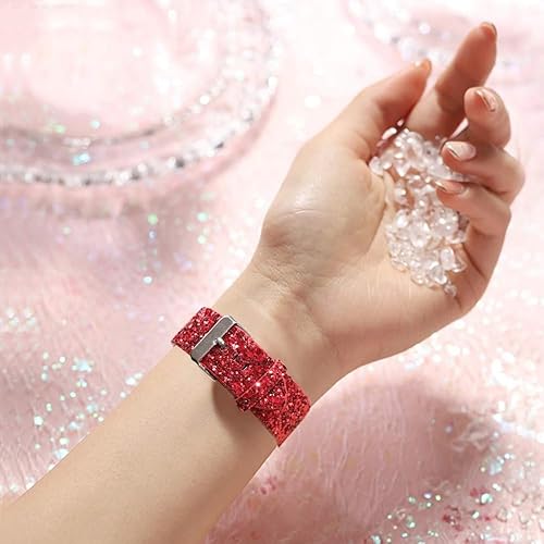 Miniatura 4 de JOHIPI Bling Band Compatible with Apple Watch Bands 38mm 40mm 41mm 42mm 44mm 45mm 46mm 49mm Ultra 3/2/1, Glitter Sparkle Leather Strap For iWatch