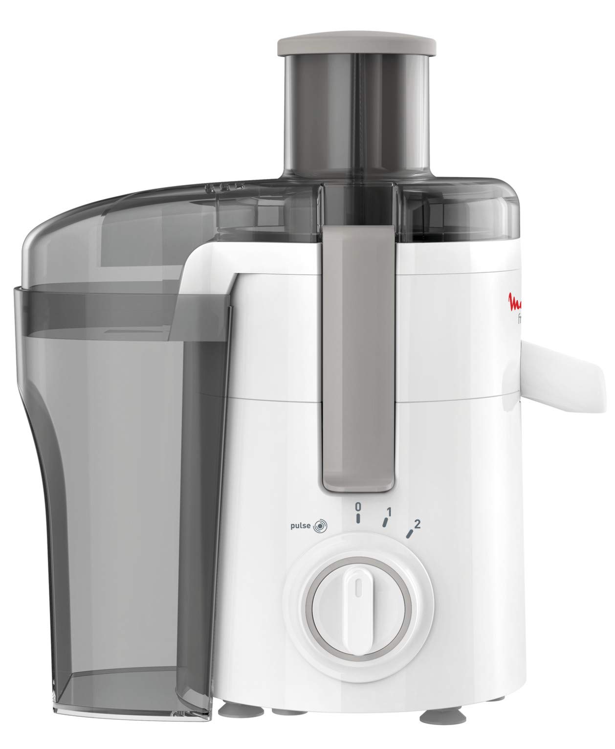 Moulinex JU3701 Frutelia + Centrífuga, amplia apertura, fácil de limpiar, 2 velocidades y modo pulso, 350 W, blanco