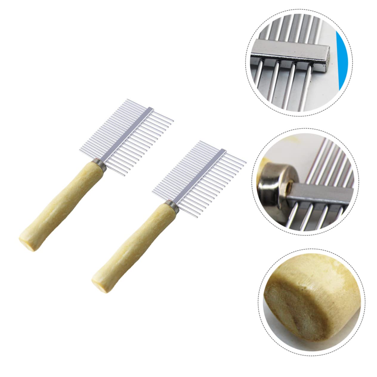 Toddmomy Simple Pet Comb Non-skid Pet Grooming Tool 2pcs Set for Cat Dog Lightweight