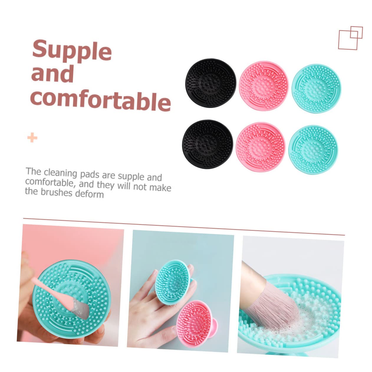 Didiseaon Makeup Brush Cleaning Cup 6 Silicone Cleaning Pads Portable Makeup Brush Cleaner