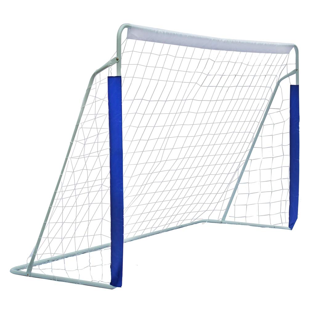 Porta da calcio portatile in acciaio da 2,4 m, per esterni e giardino, con rete da calcio imputrescibile e borsa da trasporto