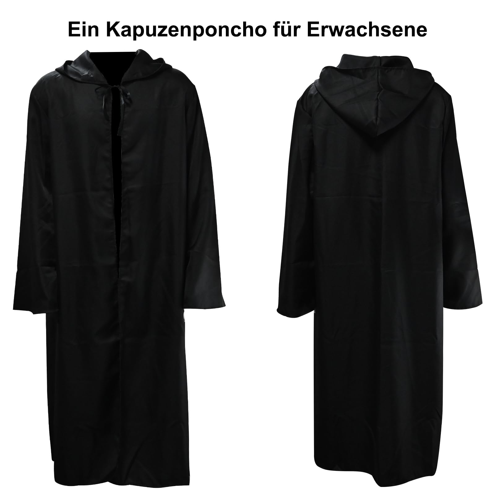 Faburo Cape with Hood Halloween Cape Vampire Adult Halloween Costume Cape Carnival Costume Hoodies Robe Cosplay Cape Jedi Costume Jedi Robe (M) - Image 4