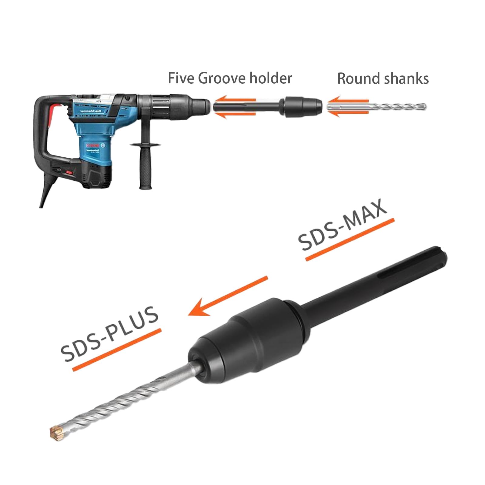 Vástago Convertidor Portabrocas Adaptador Sds Max A Sds Plus
