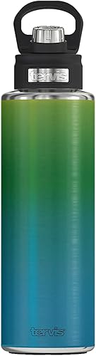 Tervis Ombre - Vaso aislado de triple pared con aislamiento de manzana agria y mantiene las bebidas frías, botella de boca ancha de 40 onzas, acero