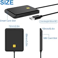 Rocketek Okoskártya Olvasó - CAC, Bankkártya, SIM Kártya Olvasó Katonai és Személyi Igazolványokhoz - Windows és Linux Kompatibilis USB Csat 7