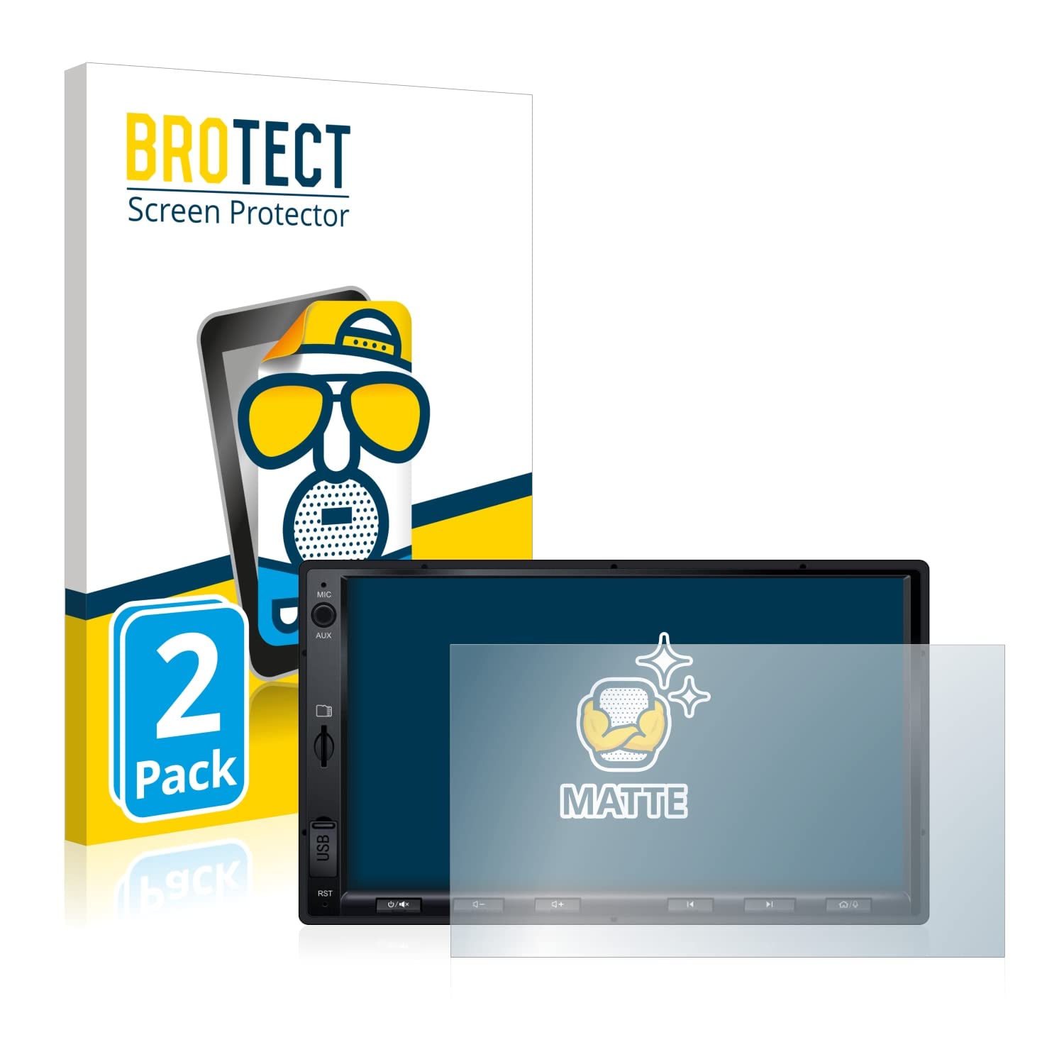 brotect Screen Protection Film 2-Pack Compatible with Atoto S8 Standard 7 Zoll Anti Glare Screen Protector [Matte, Scratch Proof]