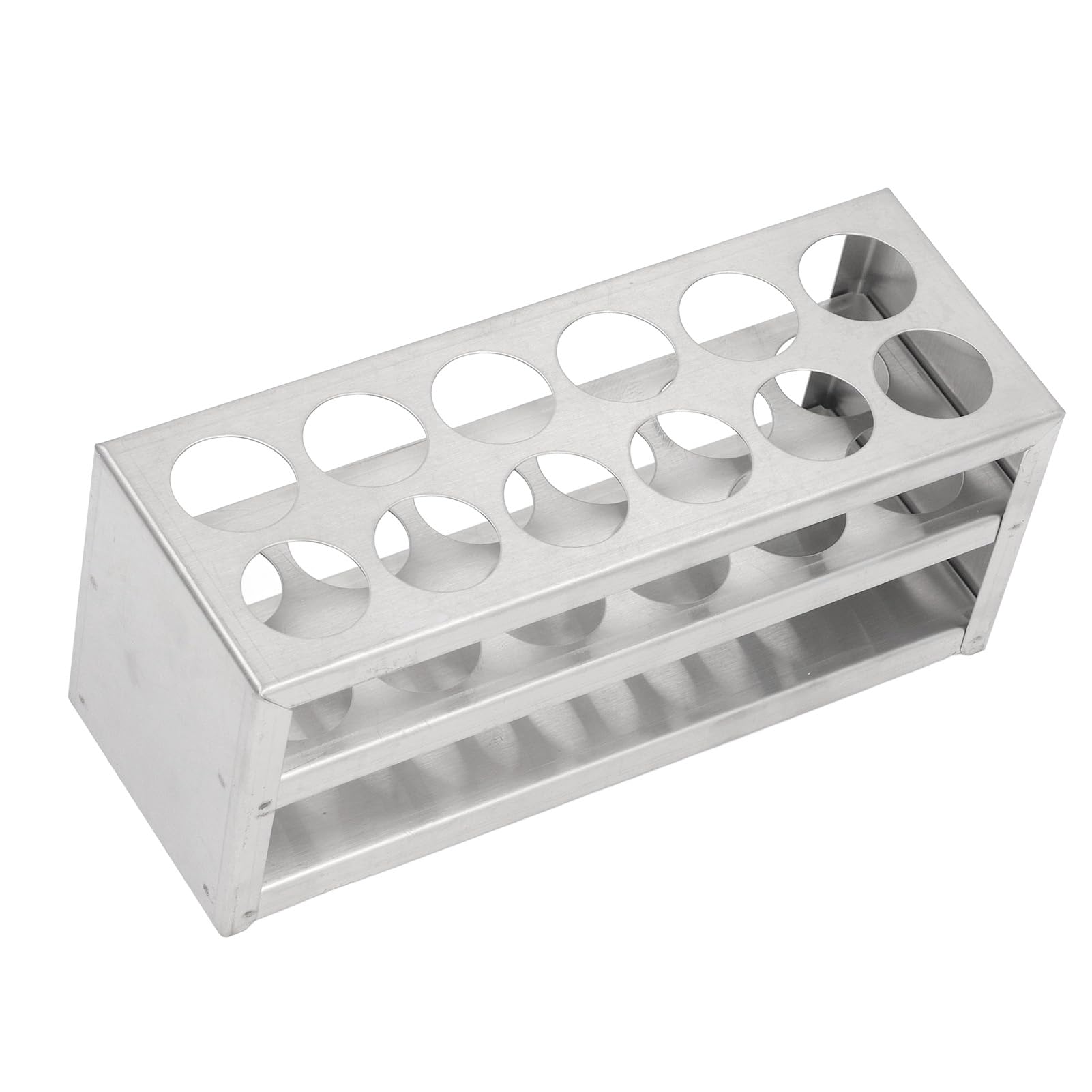 BRRNOO Röhrchenhalter, Edelstahl-Reagenzglasständer, Reagenzglasständer, 12 Löcher, Edelstahl-Röhrchenständer, Reagenzglashalter, Laborständerständer (27 mm, 12 Löcher)