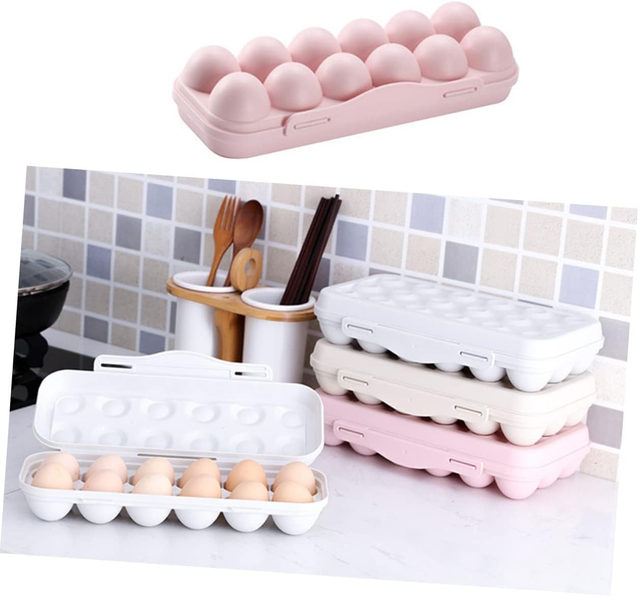 18 Grids Egg Storage Box Collapsible Egg Keeper for Refrigerator Plastic