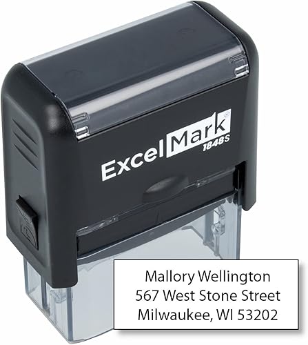 Sello de goma autoentintable ExcelMark, personalizable, para el hogar o la oficina