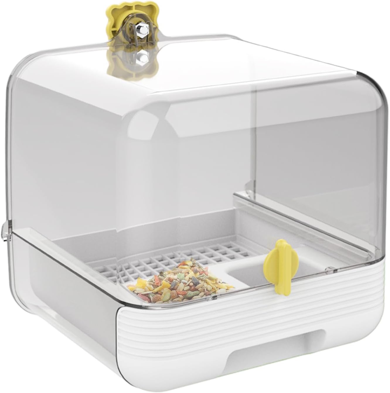 Bird Cage Bath, Pull-Out Feeder with 2-in-1 Transparent Bowl for Quick Cleaning, Bathtub Feeder for Yard, Garden, Outdoor, Indoor Pet Use