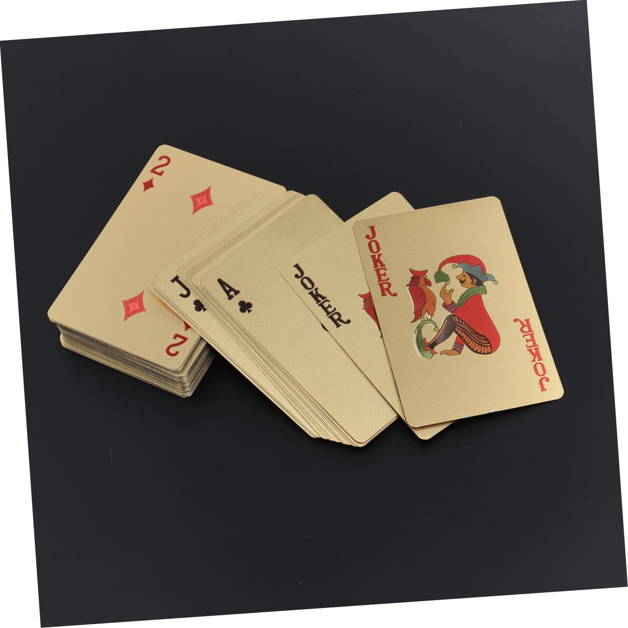 TOYANDONA 3piezas Póker De Acabado Foil Dorado Barajas De Cartas para Diversión Grupo y Coleccionismo