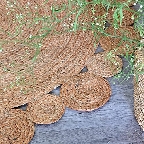 Image of Home Handwoven Jute Round Rug, Natural Fibres, Braided Reversible Carpet for Bedroom Living Room Dining Room (Round 120CM)