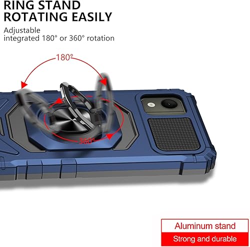 Miniatura 4 de Ailiber Funda para Nokia C110, Nokia C110 con protector de pantalla, soporte de anillo para montaje magnético de automóvil, grado militar,