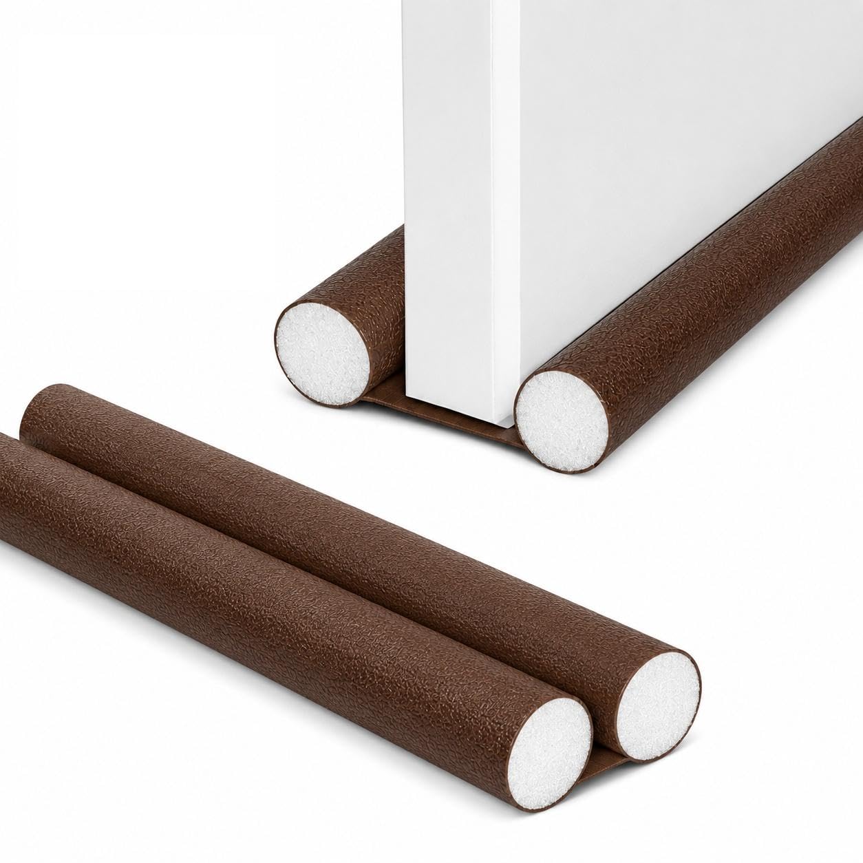 Door Draft Stopper Twin Tube, Brown, Pack of 2 | Blocks Noise & Dust, Under Door Seal, Twin Tube Design, Energy Saving, Easy to Use-image-45
