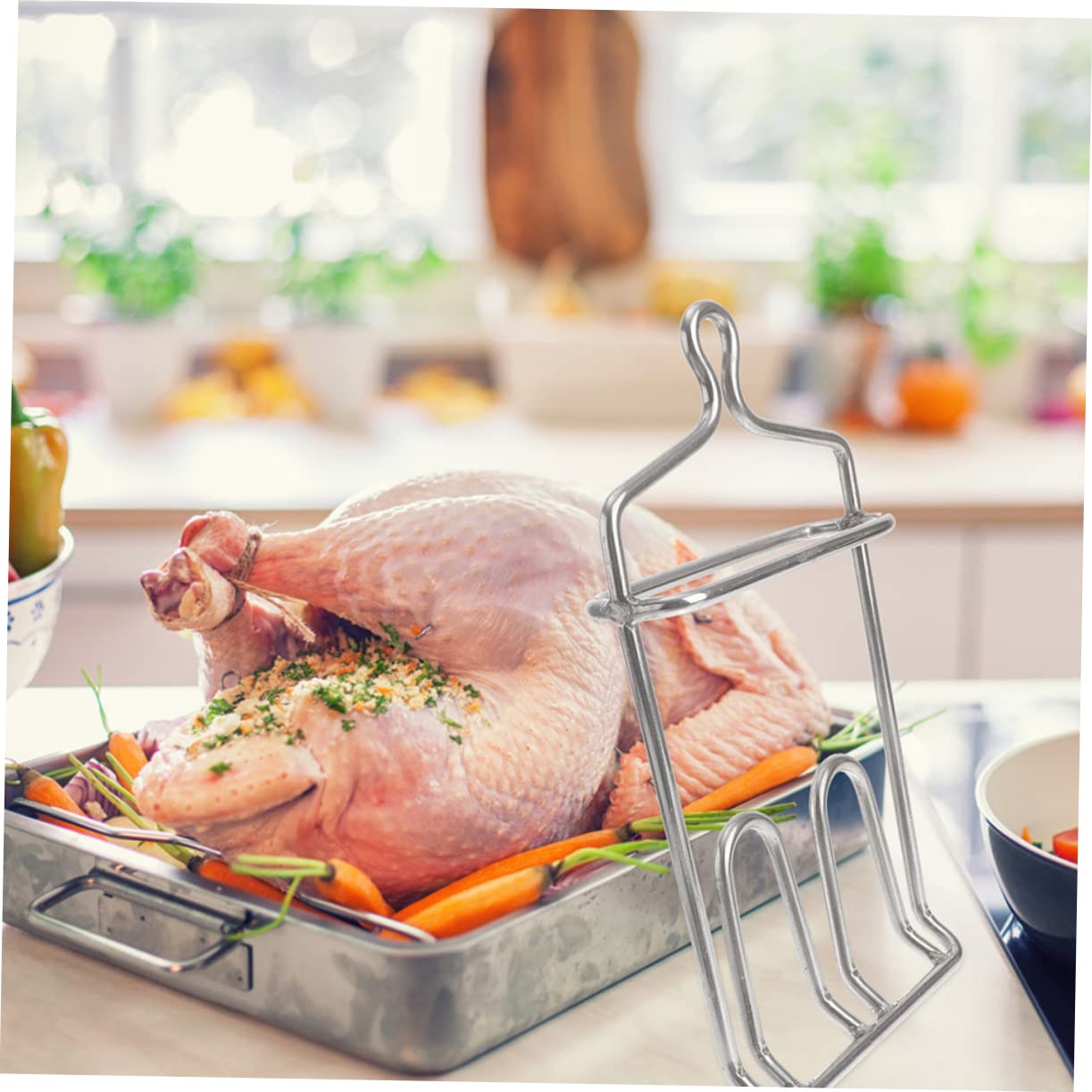 2pezzi Ganci in Acciaio Inossidabile per Pollame da Cucina e Macellazione, Resistente e Facile da Inserire, per Appendere Carne e Salumi