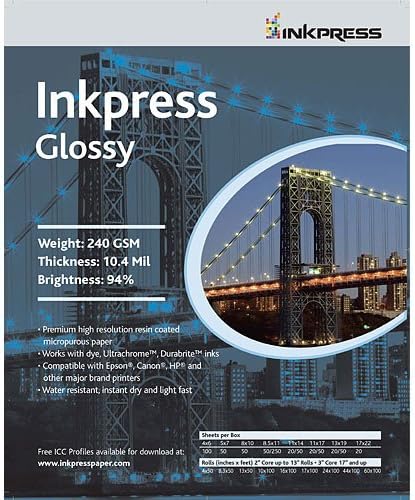 Inkjet Glossy Photo Paper 8.5"x11" 250 Sheets PCUG8511250