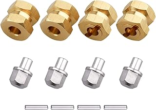 FriHobby Brass 12mm Wheel Spacer Wheel Hubs Extension Drive Adapter for Axial SCX10 & SCX10 II 1/10 RC Crawler (12mm)