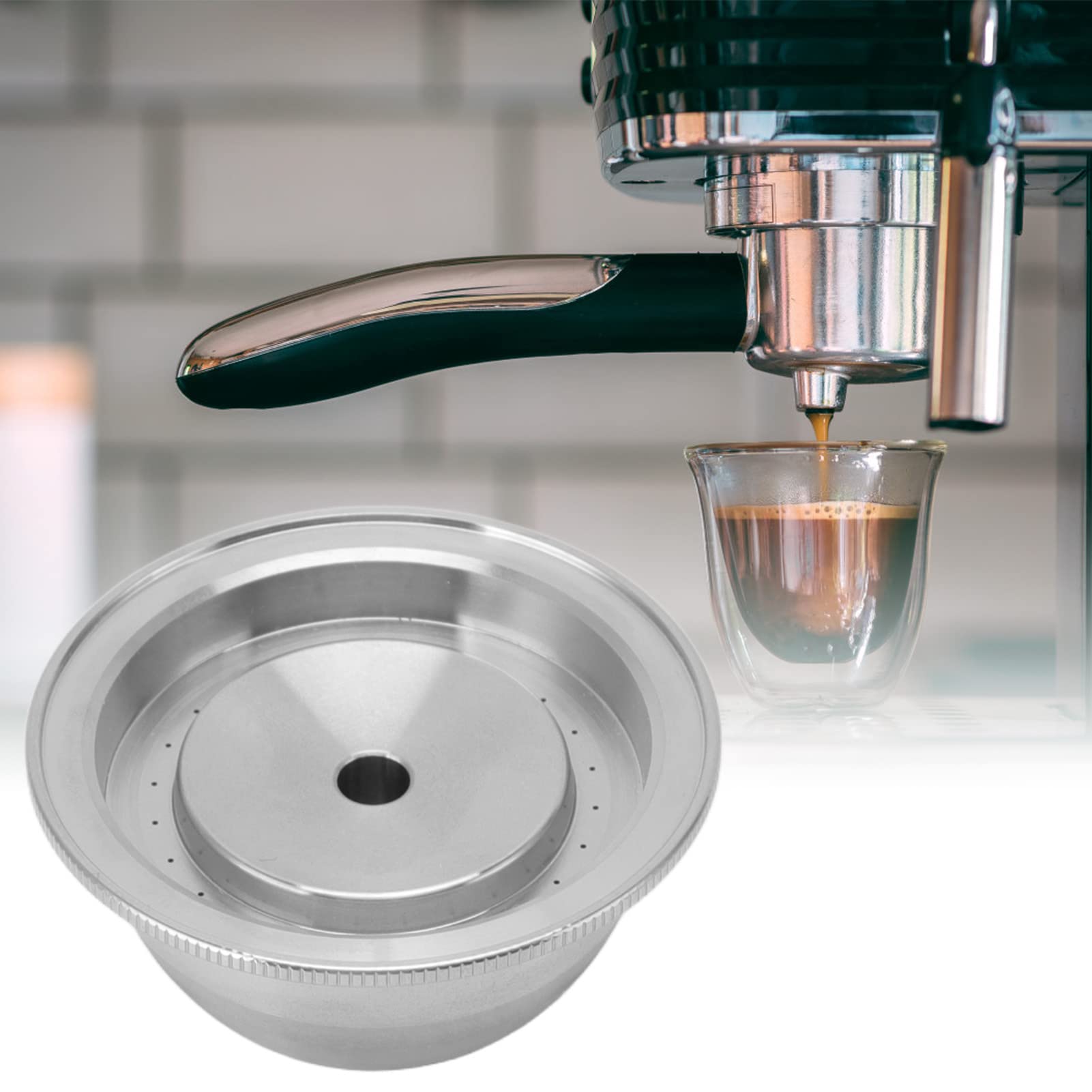 Juego de cápsulas de café Recargables de Acero Inoxidable Cápsulas de café Reutilizables compatibles con la cafetera Vertuoplus Plus vertuoline GCA1 ENV 135
