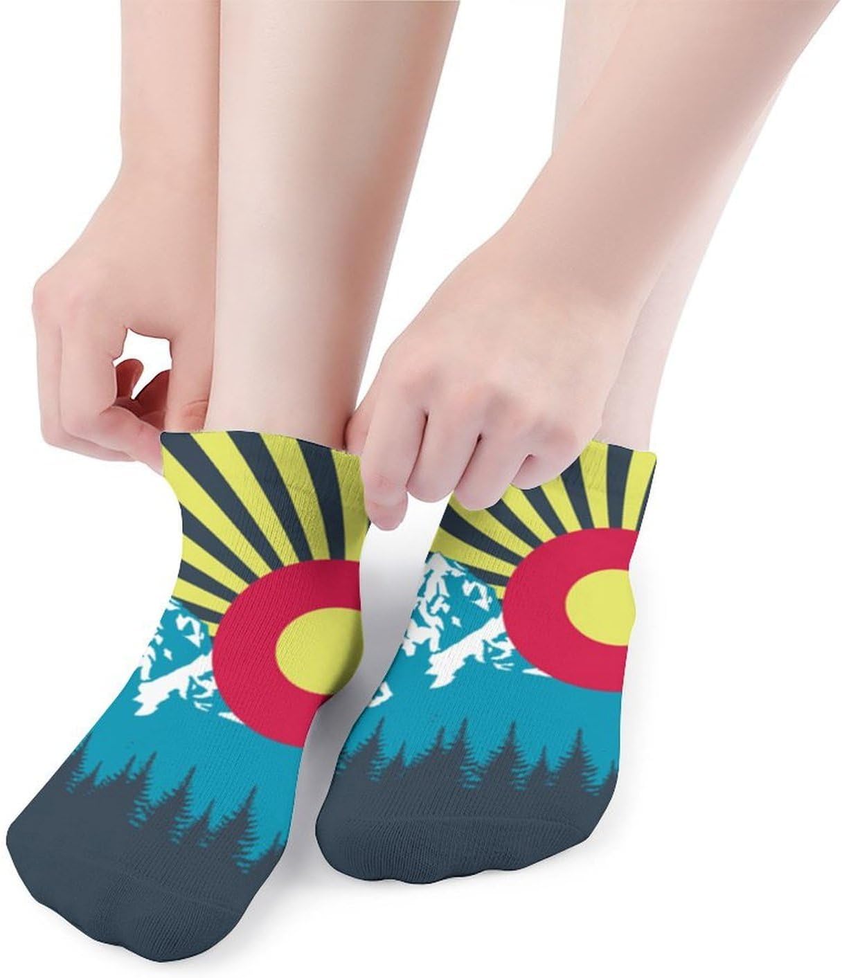Colorado Flag Mens Socks No Show Low Cut Ankle Sock for Sports