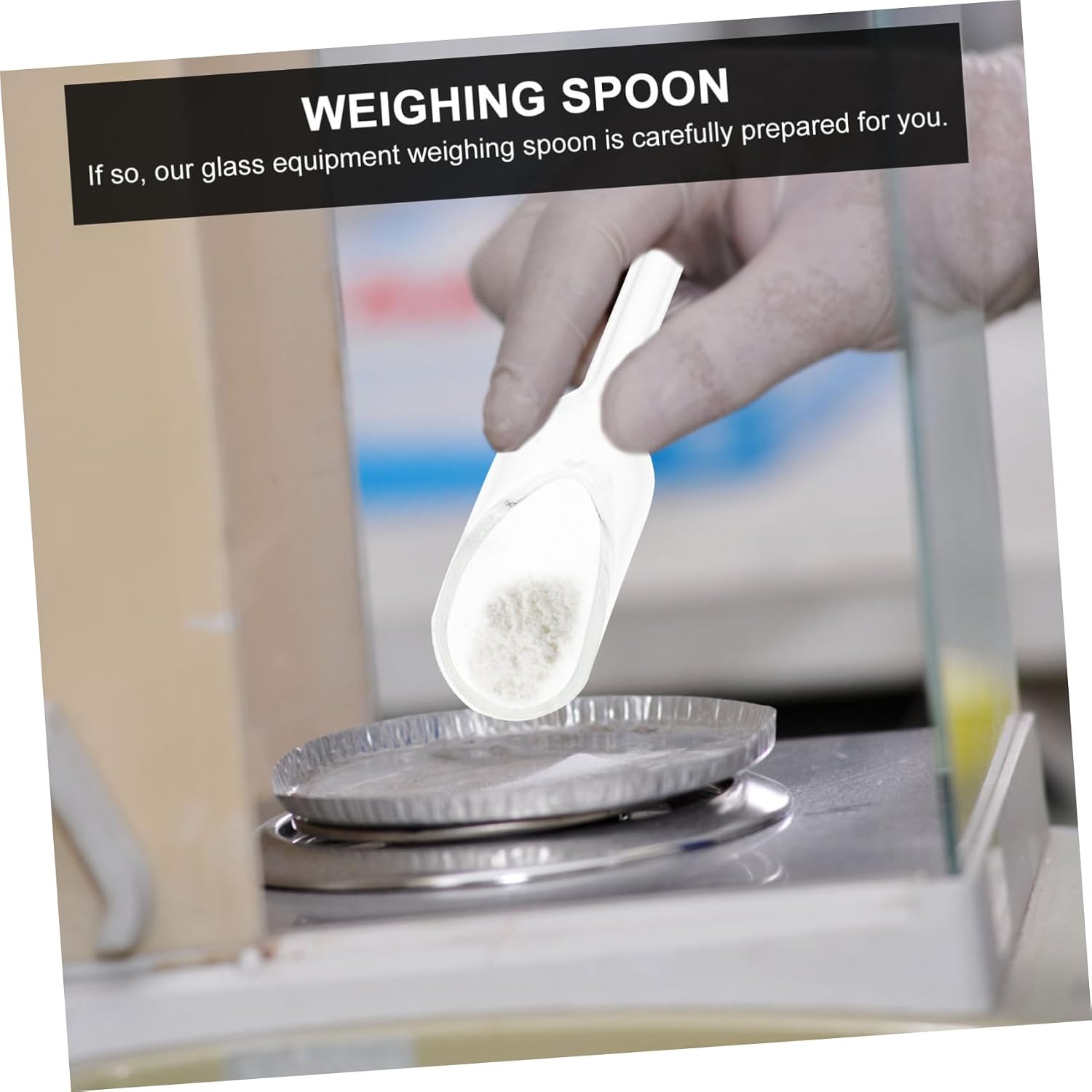 Gatuida 3pcs Glass Sampling Weighing Spoon Laboratory Weighing Scoop Scoops for Canisters Scale Glass Funnel