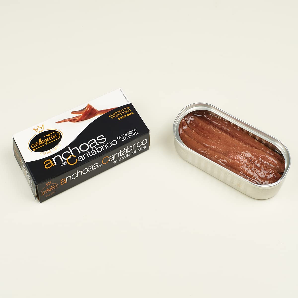 ARLEQUIN Serie Oro Anchoa del Cantábrico, Elaborada a Mano en Santoña, en Aceite de Oliva (2 Latas - 100 grs) — view 8