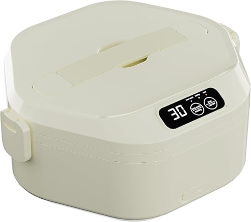 Lonchera eléctrica inalámbrica, lonchera calentada a batería, calentador de alimentos autocalentable recargable de 16000 mAh con función de