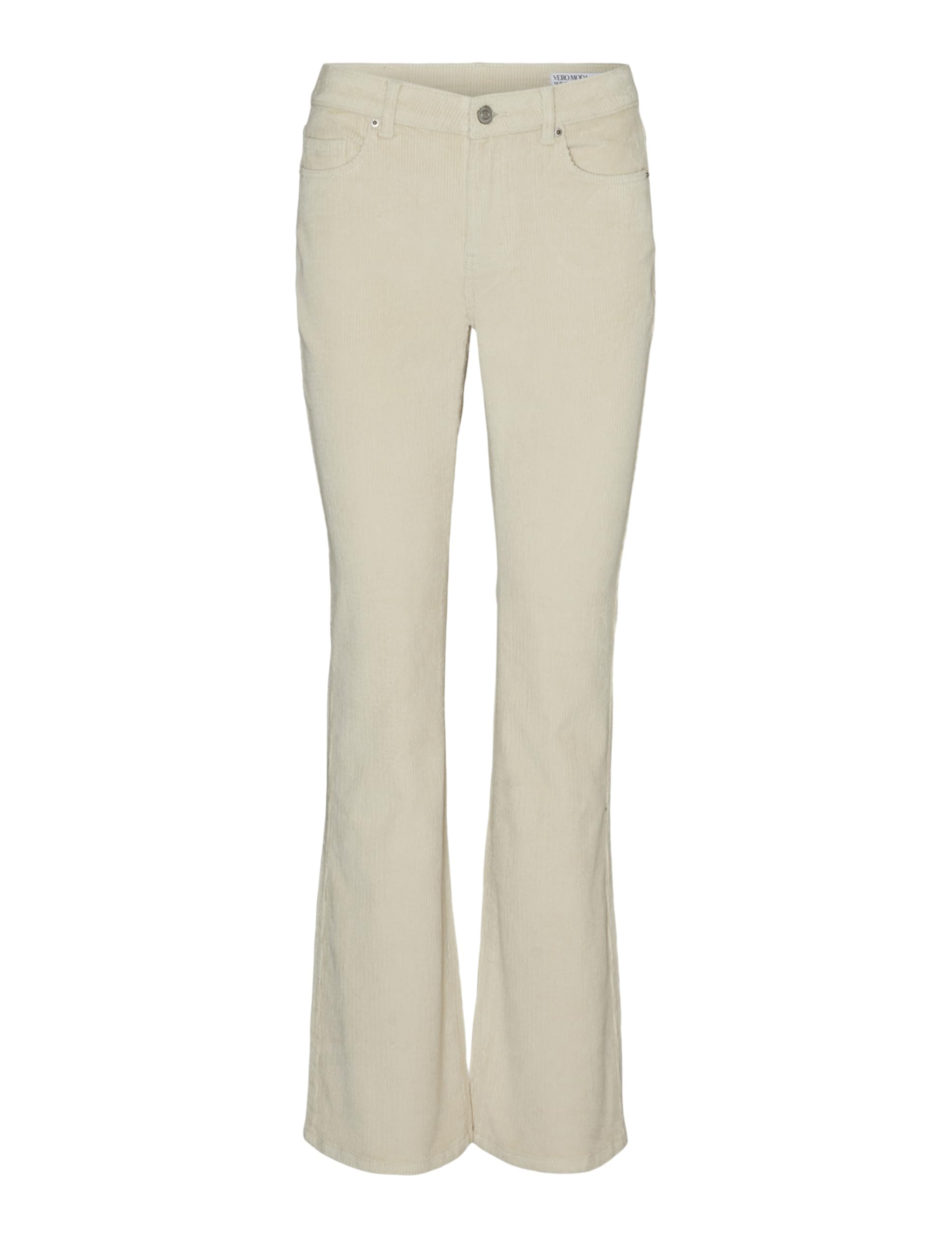VERO MODA VMFLASH MR Flared Corduroy Pants, Oatmeal, 29W x 30L