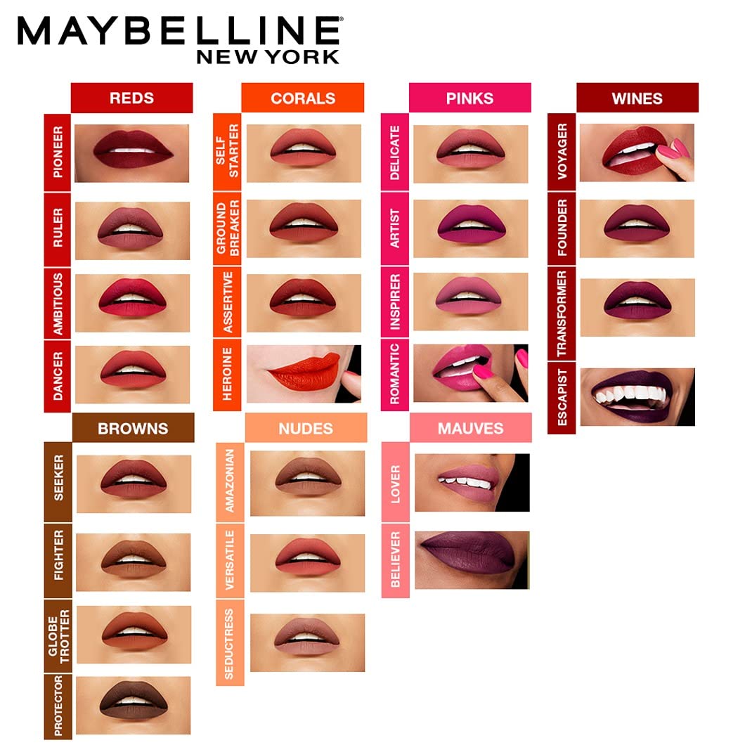 Maybelline New York Super Stay Matte Ink Liquid Lipstick, Long Lasting High Impact Color, Up to 16H Wear, Dreamer, Warm Pink Neutral, 0.17 fl.oz : Beauty & Personal Care
