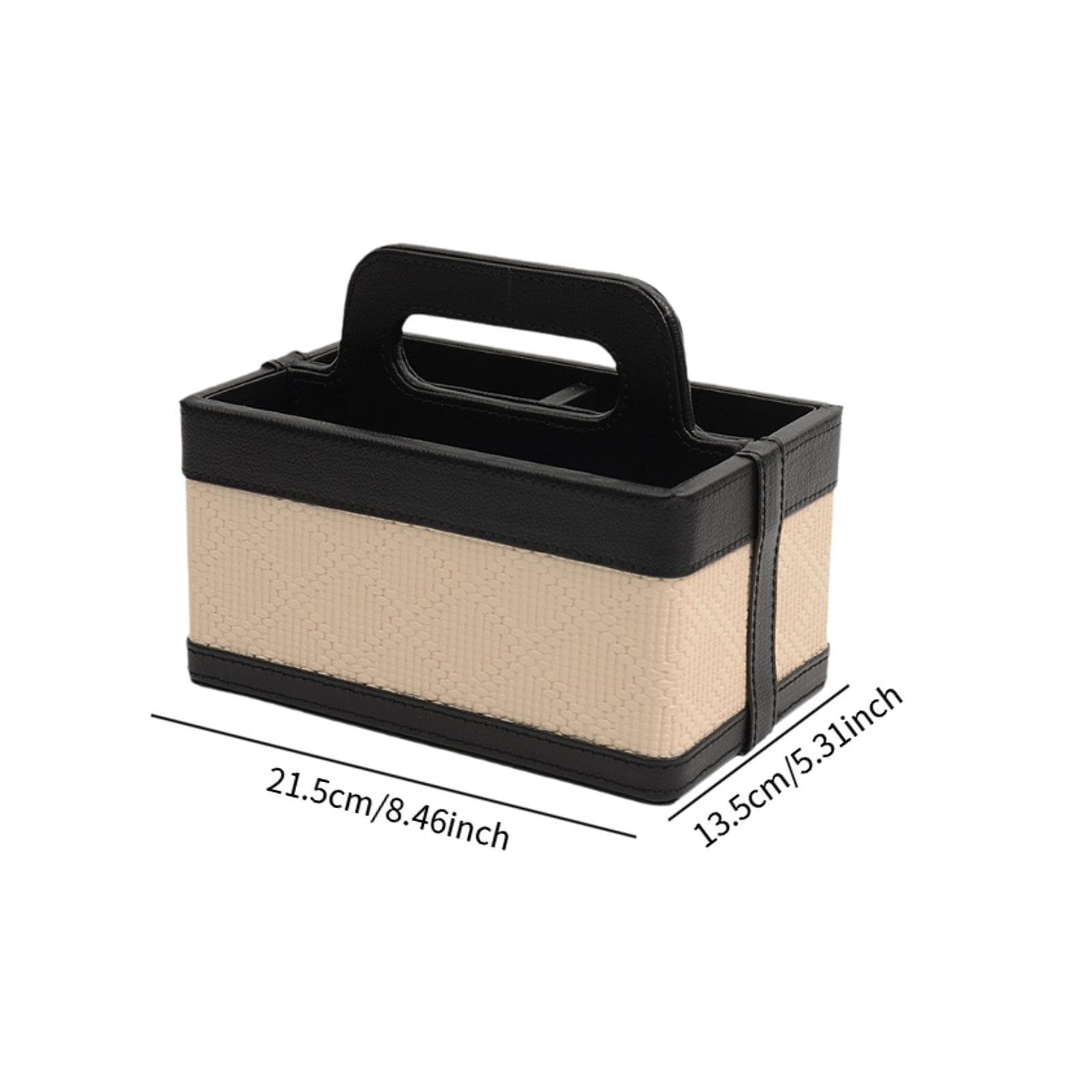 jojomis Schreibtisch-Organizer aus PU-Leder, luxuriöse Aufbewahrungsbox mit Griff, kreative Kosmetik, Schmuck-Organizer, Box für Zuhause, Schule, Büro, 21,5 x 13,5 x 11,5 cm, Schwarz