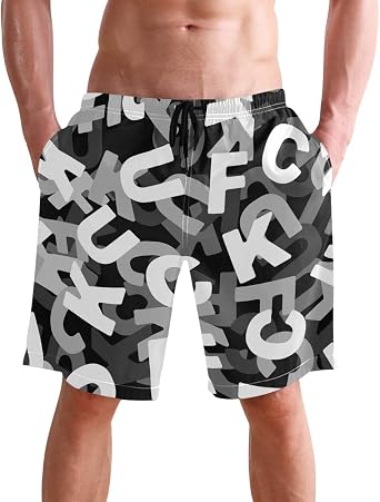 visesunny Fashion Cool Style Mens Beach Shorts Swim Trunks Quick Dry Casual Polyester Swim Shorts with Pockets S-XXL...