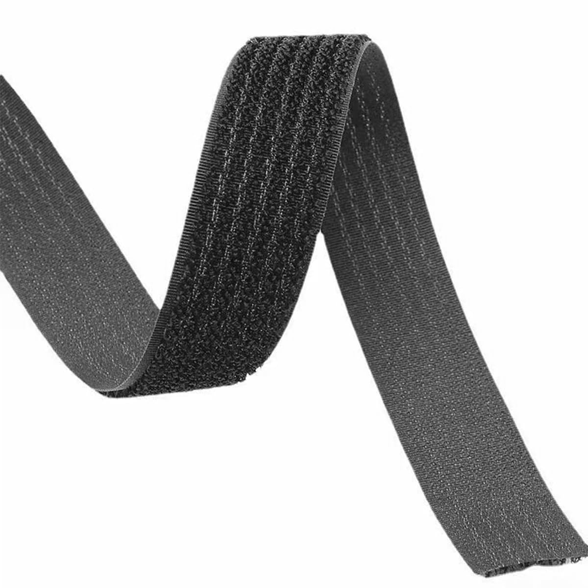 10 Metri di fettuccia in Nylon Resistente con 50 Fibbie Chiusure a Strappo in Nylon Fascette fermacavi riutilizzabili per Fissare Cavi tappetini Yoga Bagagli Biciclette (Nero)
