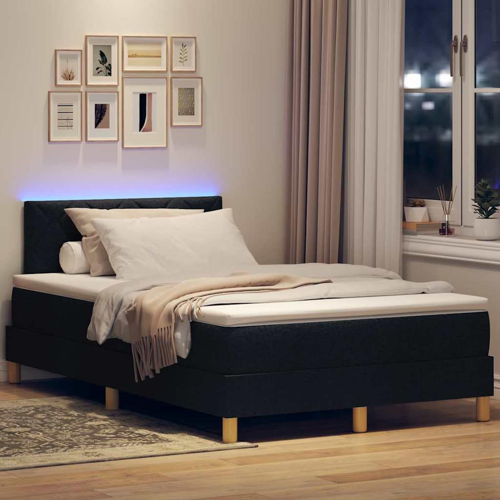 Łóżko z oświetleniem LED nowoczesne 120x190 cm Czarny