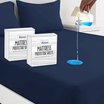 Twin Mattress Protector Cover 2 Pack, Waterproof Bed Twin Fitted Sheet