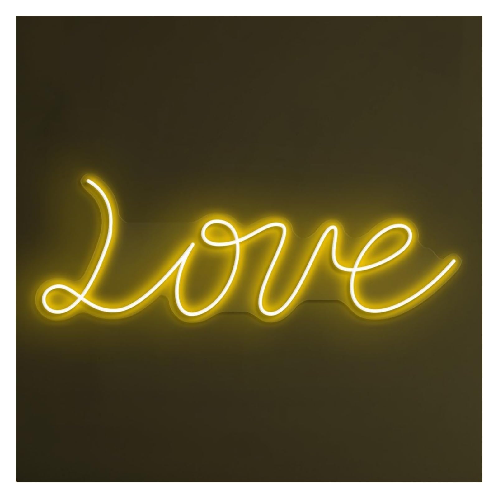 RONGCH Hanging Art Signs Love Neon Sign Handmade, Suitable for Home Wall Decor with Brightness Adjustable 38cm(Lemon Yellow)