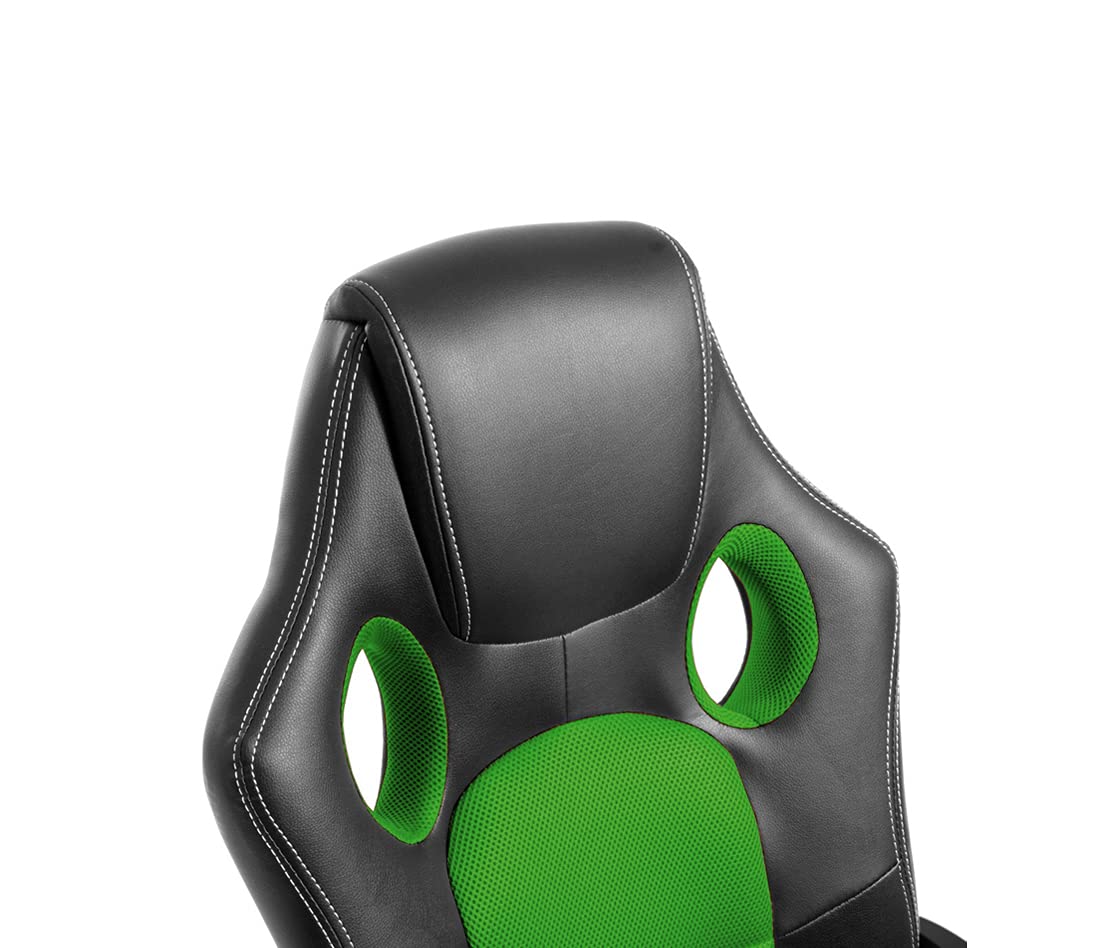 DORMIDAN - Silla Gaming Giratoria, Regulable en Altura, con Respaldo, para Videojuego y Oficina - Racing SR-1 (Verde)