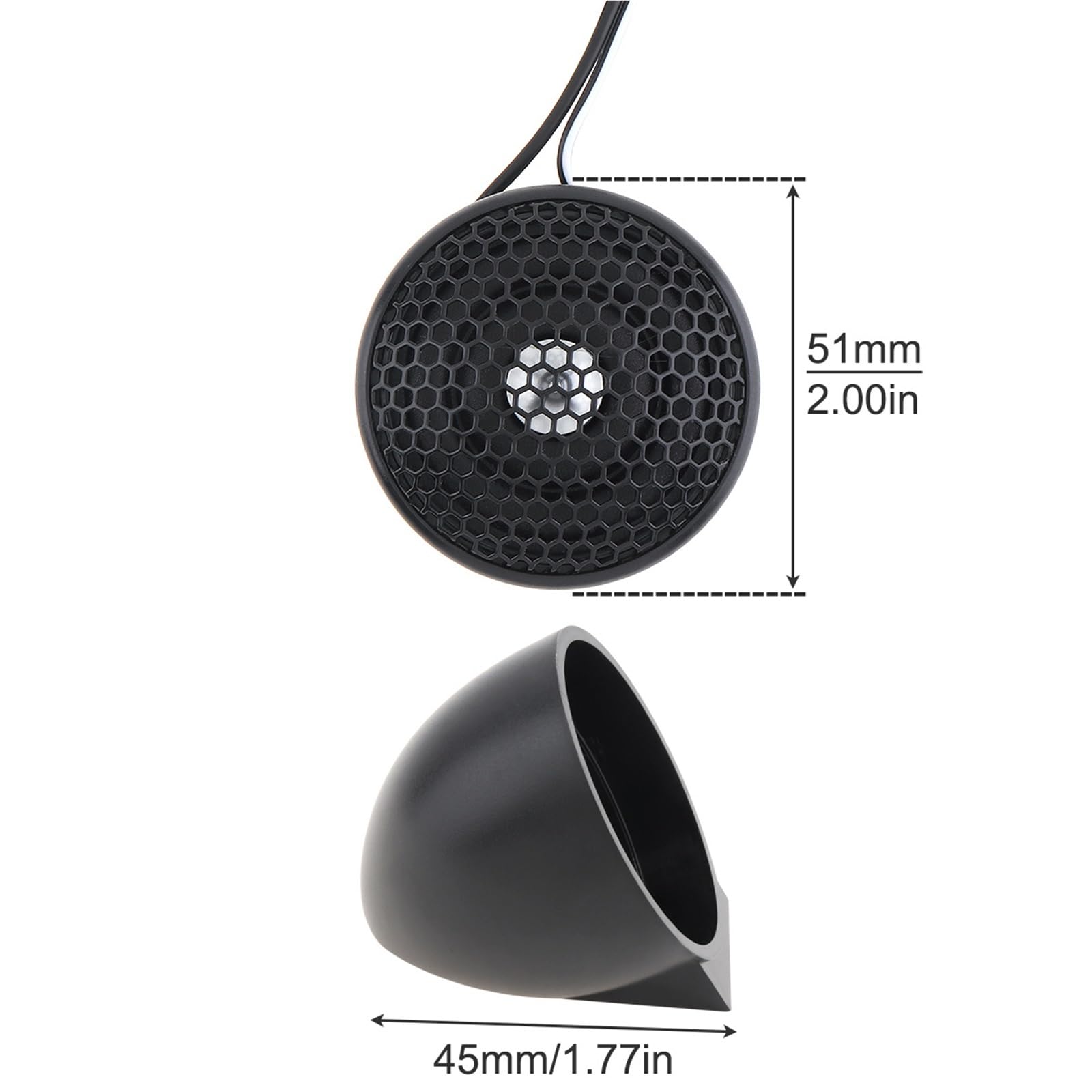 Altavoces de Coche Tweeter 2 Altavoces Tweeter para Coche, 150 W, 4 ohmios, subwoofer de Audio con película de Seda para modificación de Audio.
