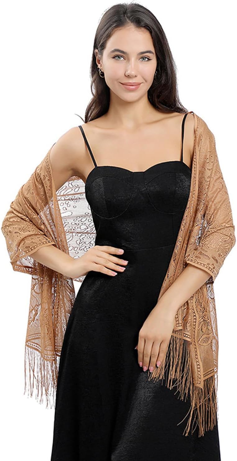 Shawls and Wraps for Evening Dresses Lace Scarfs for Women Pashmina Wedding Formal Shawl - Image 2