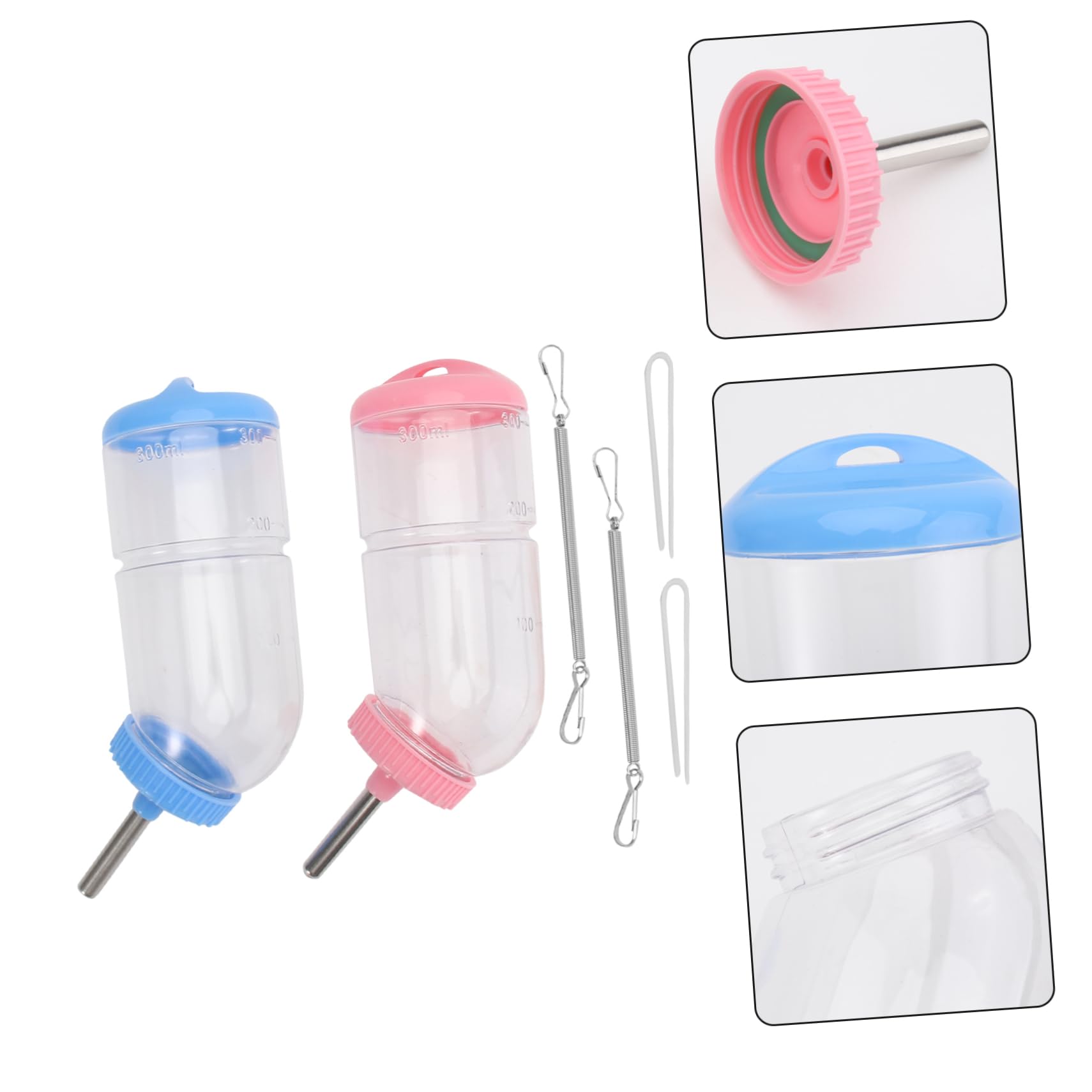 Beaupretty 6piezas Botella De Agua para Mascotas Dispensador De Agua Antigoteo para Pequeños Animales Bebedero De Inoxidable para Hámsters Conejos y Cobayas Capacidad De Color Aleatorio