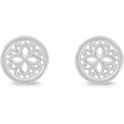 Boma Jewelry Sterling Silver Lotus Flower Stud Earrings