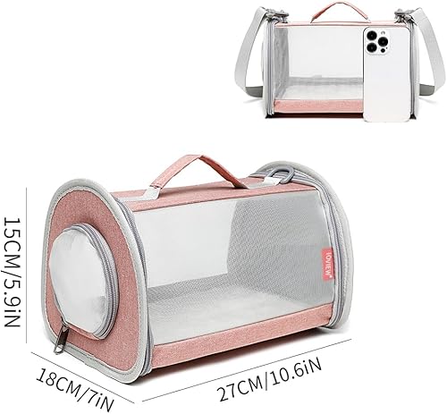 Miniatura 3 de Bolsa transportadora de conejillos de indias de viaje para animales pequeños, lagarto, pájaro, conejo, jaula para ardillas, bolsa transpirable,