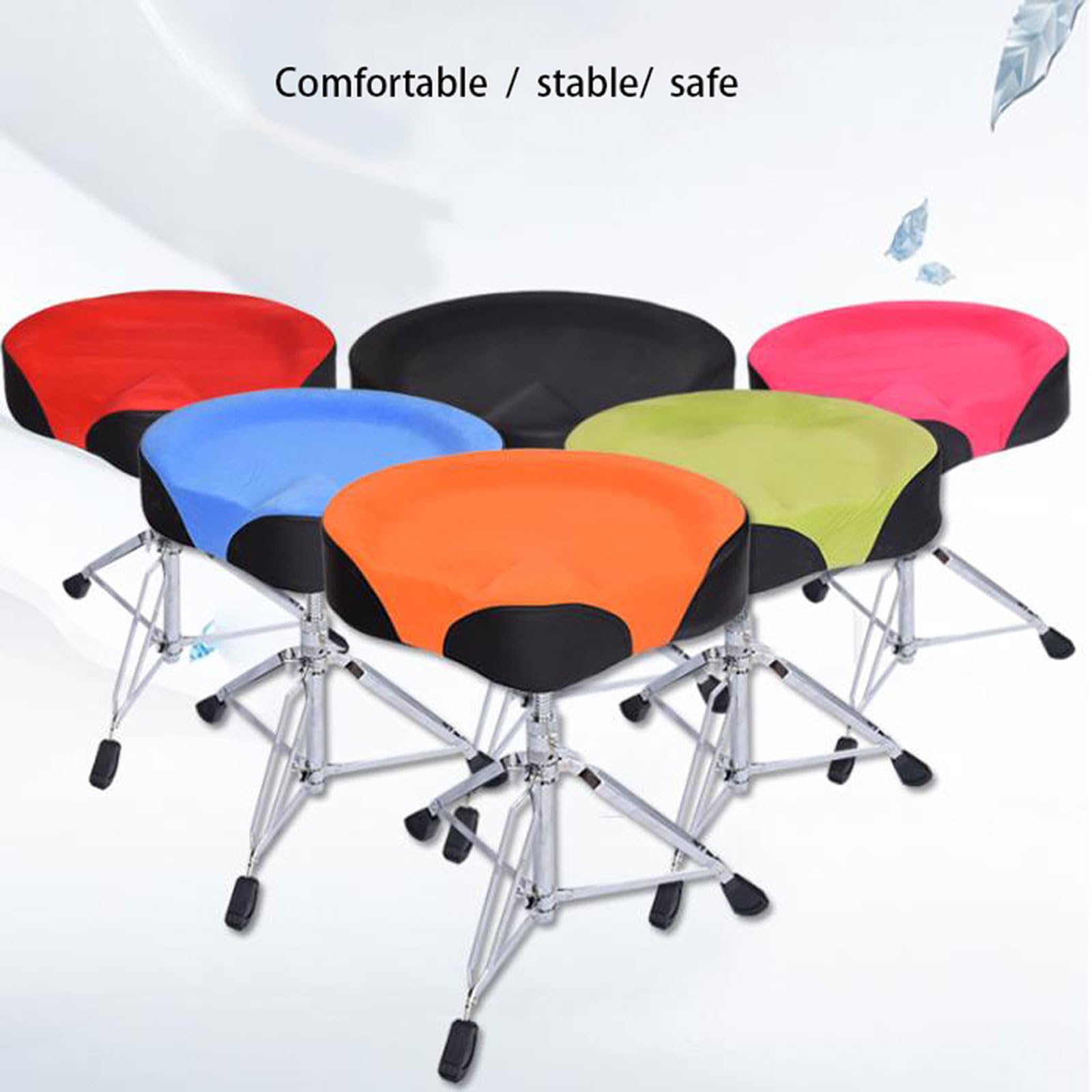 Selle de tambour réglable - Hauteur 4568 cm - Trône universel pour adultes et enfants - 7 couleurs au choix - Portable et siège de batterie de table