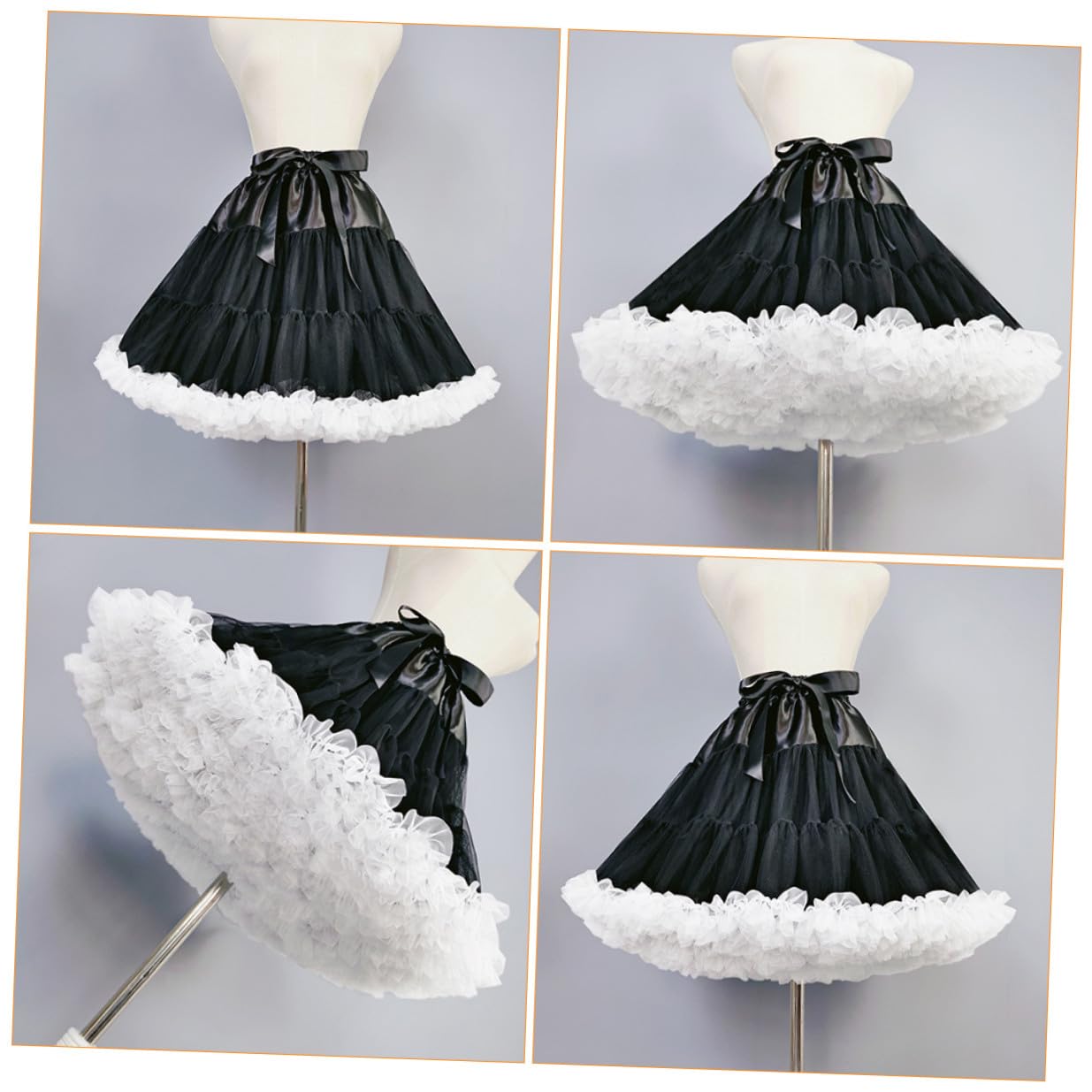 Beaupretty Lolita Unterrock aus Tüll Weiß für Damen und Brautkleider | 1 Stück, Knitterarm und Pflegeleicht, für Festliche Anlässe und Süßen Stil