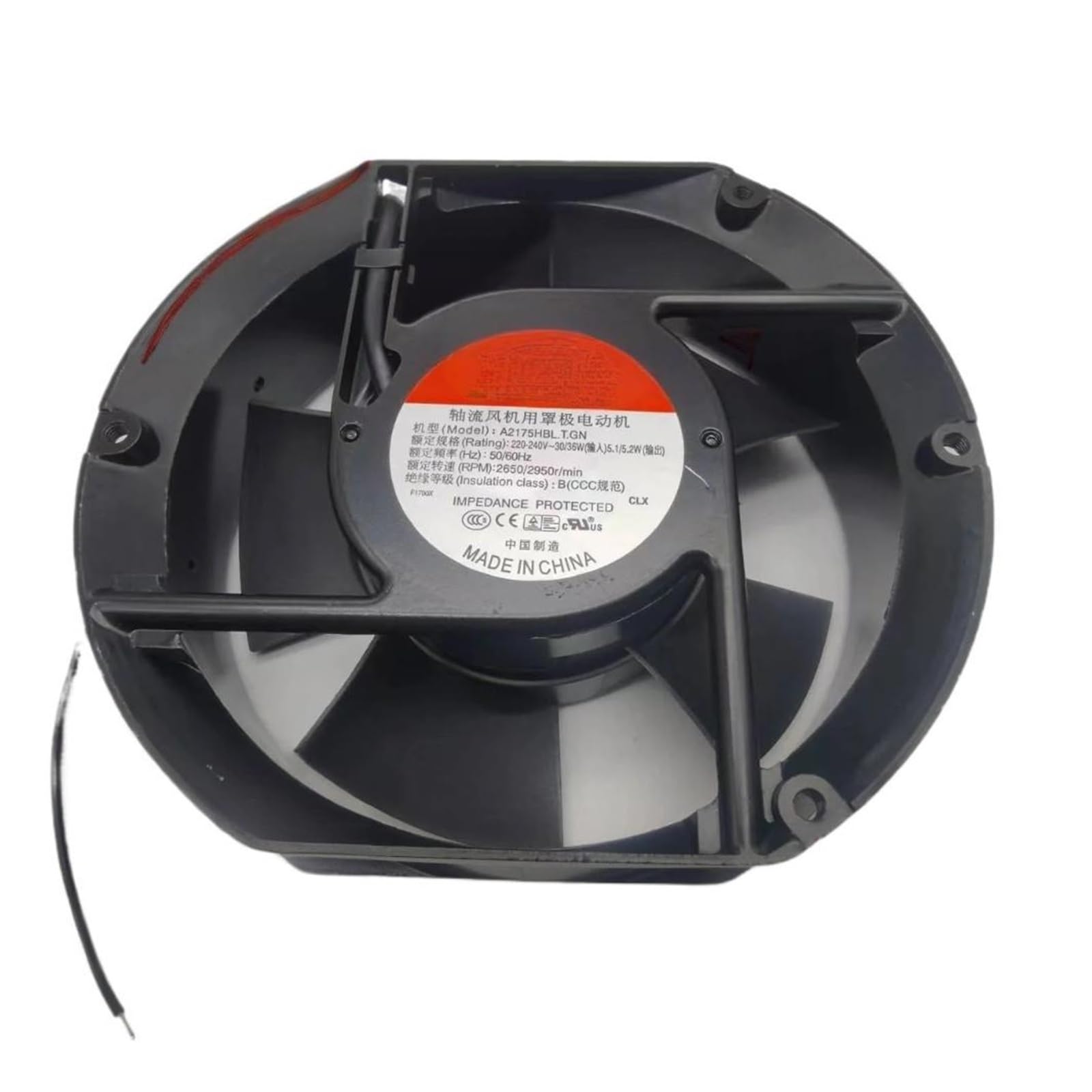 A2175-HBL A2175HBL AC 220V 0.11A 172x152x51mm 2-Wire Server Cooling Fan