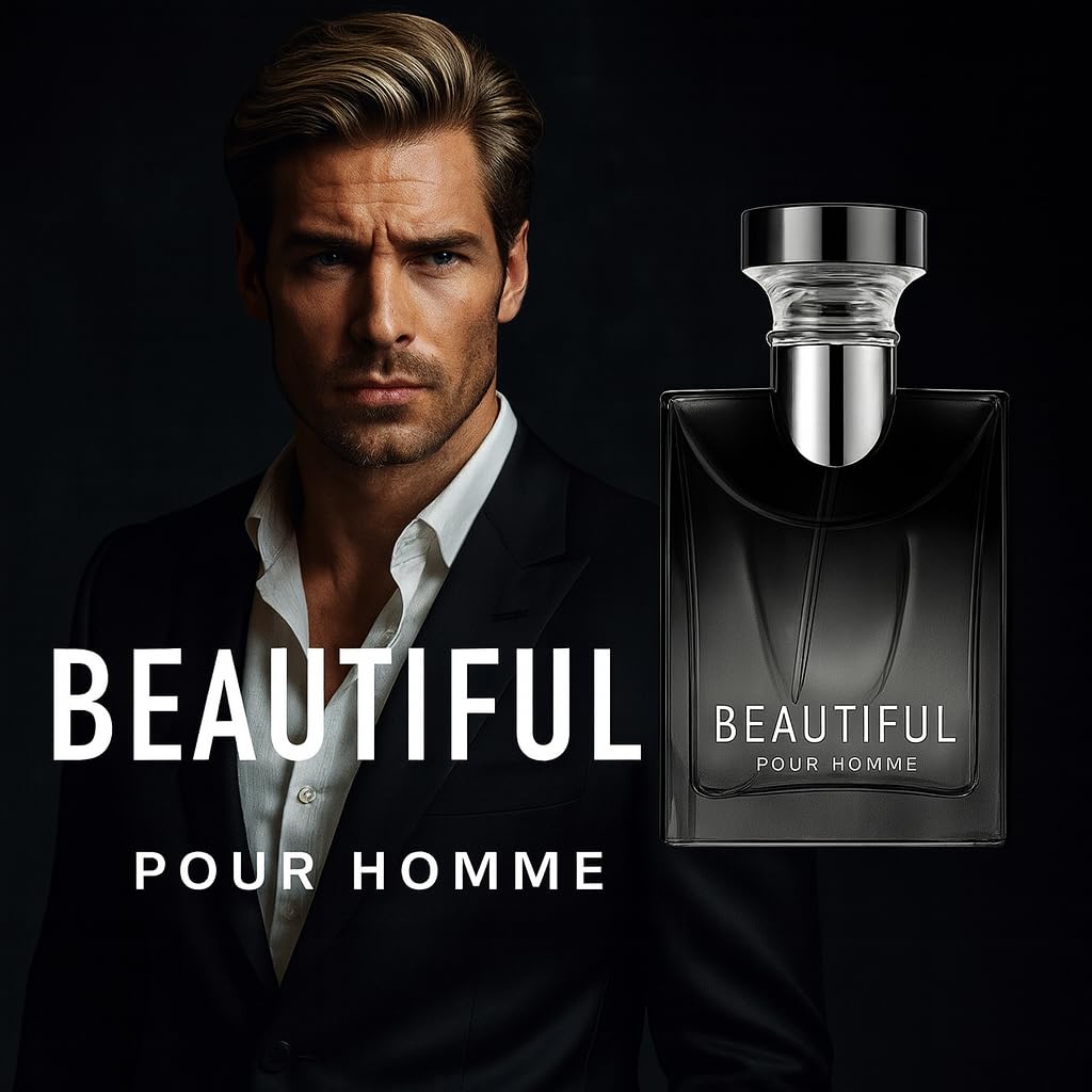 Men's Cologne, Luxury Eau de Parfum with Green Mandarin, Patchouli, Sage Heart and Vetiver Notes, Long Lasting Pour Homme Perfume for Men, Black Glass Bottle 100ml (3.4 fl.oz) - Image 3