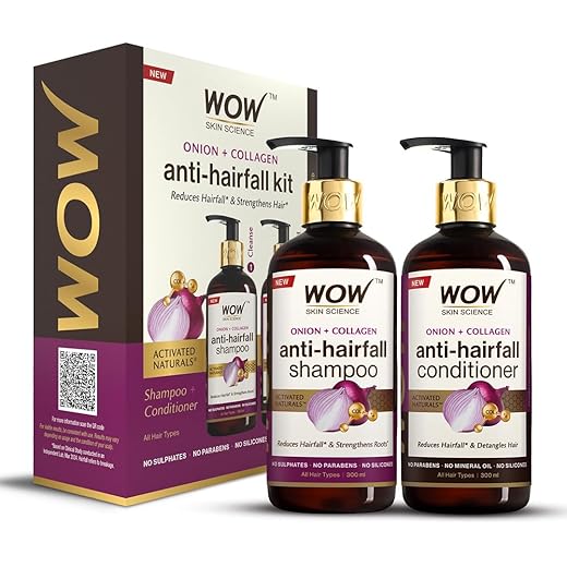 Wow Onion Oil Hair Kit Shampoo Conditioner 600ml 600 Ml