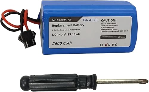 Shark Battery RVBAT700 - Batería de repuesto para aspiradoras Shark ION Robot RV720, RV750, RV700, RV755 (atención: conector de 3 puntas)